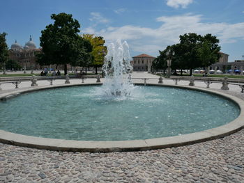 Fountain in swimming pool