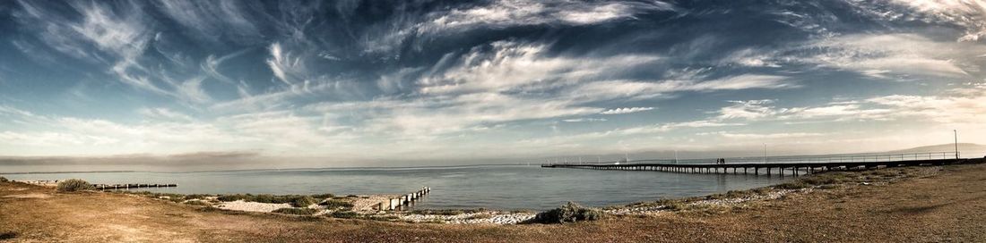 Panoramic view of beach against sky