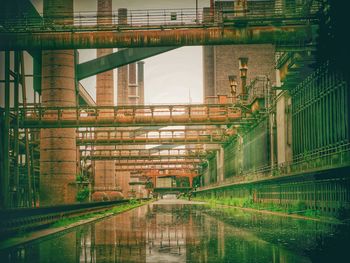 View of canal through industrial district