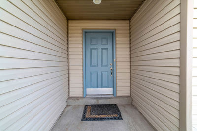 Closed door of building