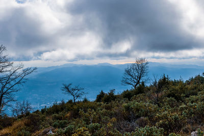 Scenic view of mountains against sky