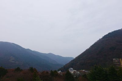 Scenic view of mountains against clear sky