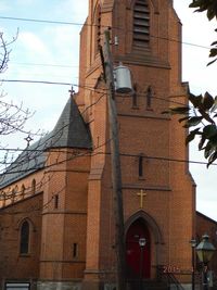 Low angle view of building against sky in city