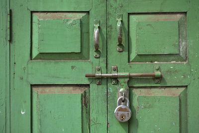Close-up of closed door