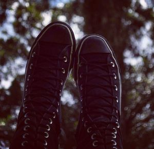 Close-up of leather shoes