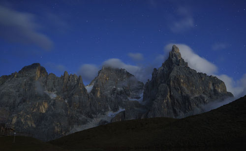 Rock formations at night