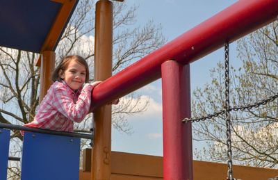 Modern children playground in park.