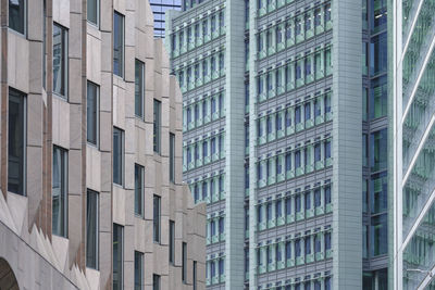 Low angle view of modern buildings in city