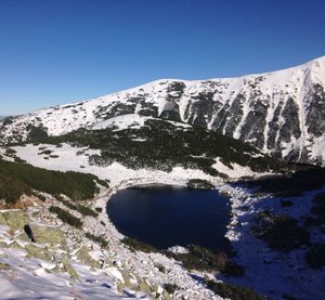 Scenic view of mountains against clear sky