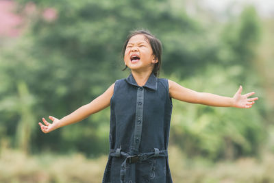 Portraits, children, people of asia smiling and laughing happily.