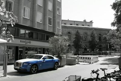 Cars on road in city