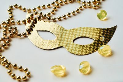 High angle view of coins on white background