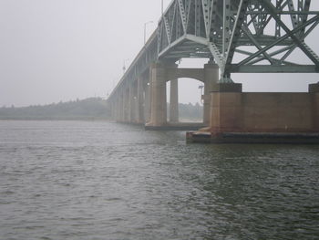Bridge over river against clear sky