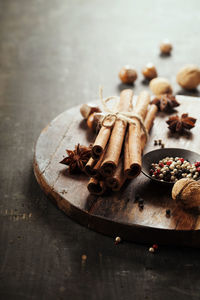 Close-up of food on table