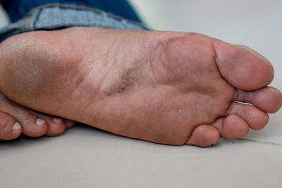 Close-up of barefoot