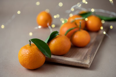 Close-up of orange fruits on table