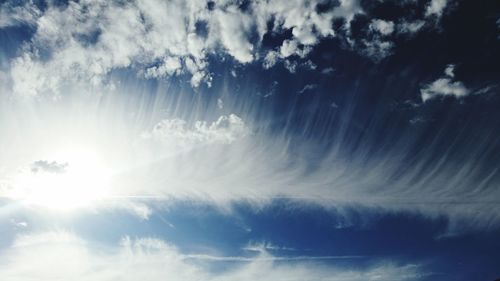 Low angle view of cloudy sky