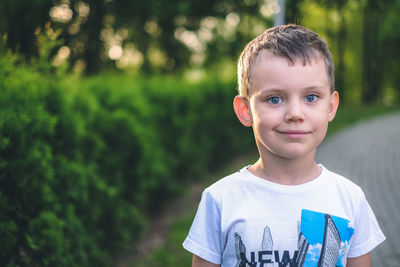 Portrait of boy smiling