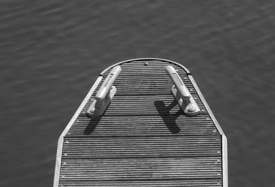 High angle view of floating platform in lake