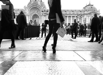 Woman walking in city