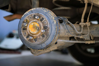 Close-up of old vintage car