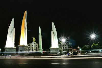 View of fountain at night
