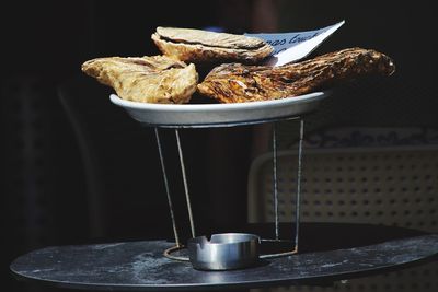 Close-up of breakfast on table