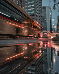 Illuminated city at night