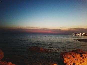 View of sea against sky during sunset