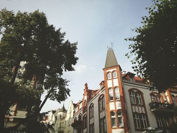 Low angle view of building against clear sky