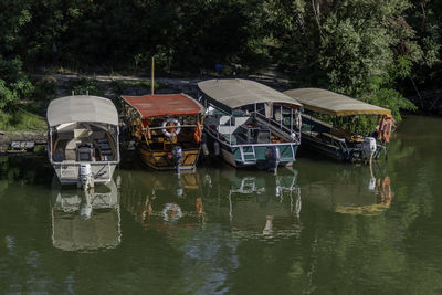 Boats in lake