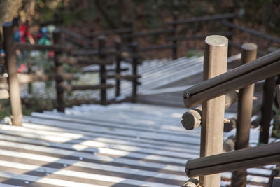 Close-up of railing