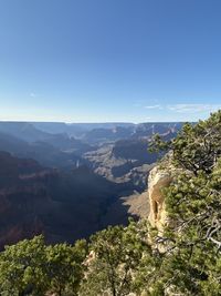 Scenic view of mountains against clear sky