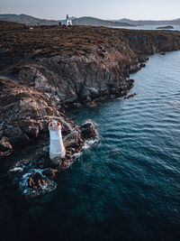 High angle view of sea against sky