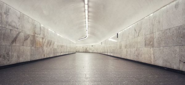 View of empty subway tunnel