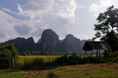 Scenic view of field against sky