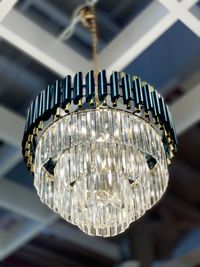 Close-up of illuminated chandelier