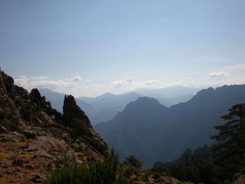 Scenic view of mountains against sky