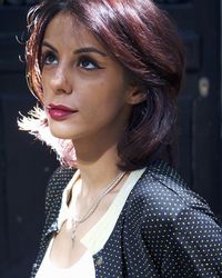 Close-up of thoughtful young woman