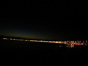 View of illuminated city at night