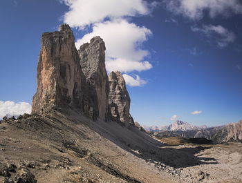 Panoramic view of rock formation against sky