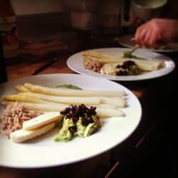 Close-up of food served in plate