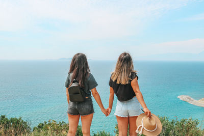 Two girls at the seaside