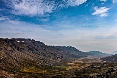 Scenic view of mountains against sky