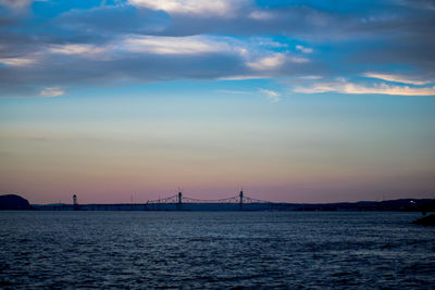 Scenic view of sea at sunset
