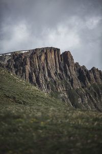 Rock formation on land against sky