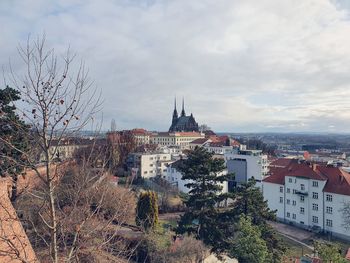 High angle view of townscape against sky