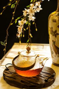 Close-up of teapot on table