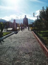 People walking on footpath