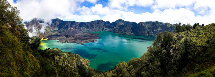 Panoramic view of mountains against sky